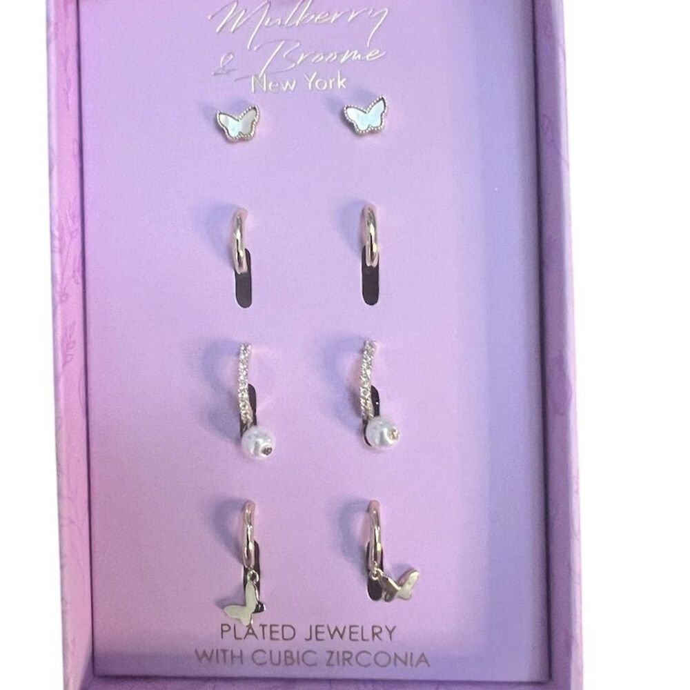 Mulberry & Broome NY NIB Multicolor Jewelry Set Cubic Zirconia Earrings
